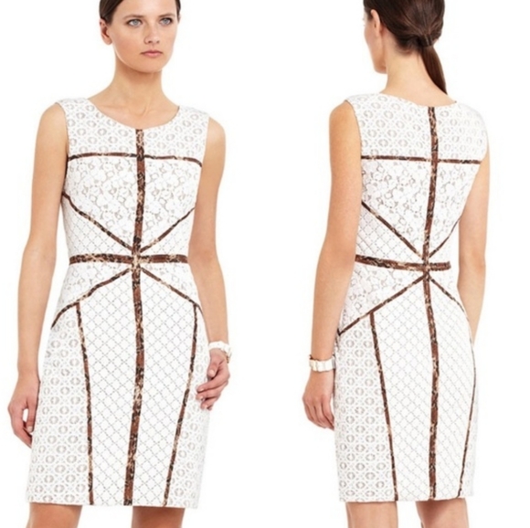 BCBGMaxAzria Dresses & Skirts - BCBG MaxAzria Andreea lace sheath dress white sz 4